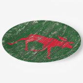 Elche auf Ihrem Farbe verwitterten Holz Pappteller (Schrägansicht)