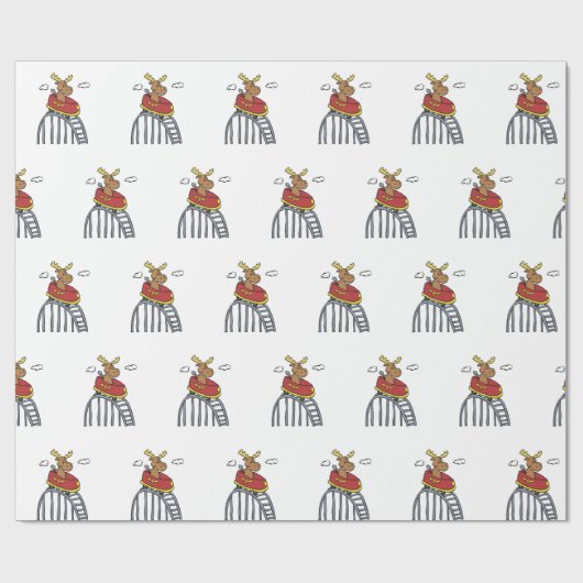 Elche auf Roller-Untersetzer | Hintergrundfarbe au Geschenkpapier (Flach)