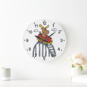 Elche auf Roller-Untersetzer | Hintergrundfarbe au Große Wanduhr (Zuhause)