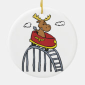 Elche auf Roller-Untersetzer | Hintergrundfarbe au Keramik Ornament (Hinten)