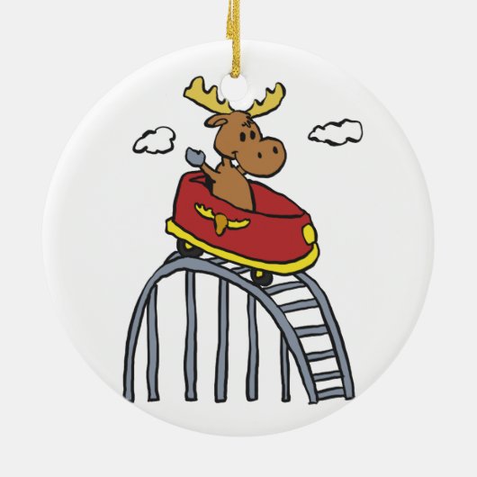 Elche auf Roller-Untersetzer | Hintergrundfarbe au Keramik Ornament (Hinten)