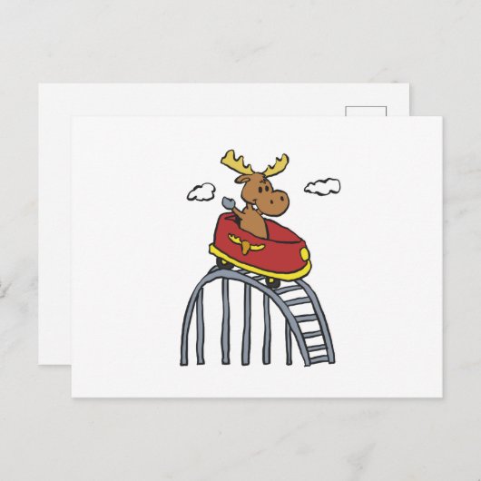 Elche auf Roller-Untersetzer | Hintergrundfarbe au Postkarte (Vorne/Hinten)