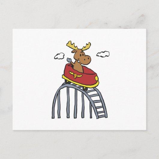 Elche auf Roller-Untersetzer | Hintergrundfarbe au Postkarte (Vorderseite)