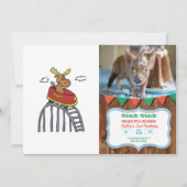 Elche auf Roller-Untersetzer| Hintergrundfarbe Einladung (Vorderseite)