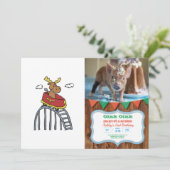 Elche auf Roller-Untersetzer| Hintergrundfarbe Einladung (Stehend Vorderseite)