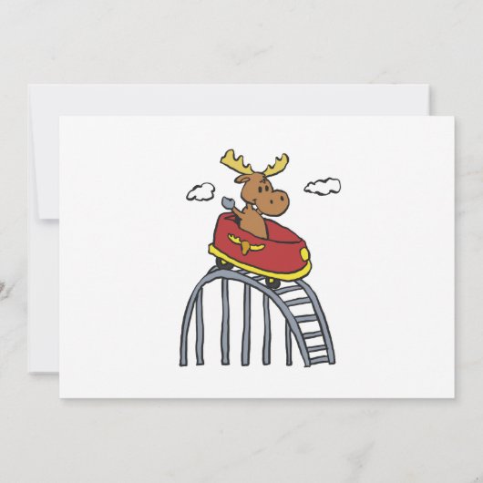 Elche auf Roller-Untersetzer| Hintergrundfarbe Einladung (Rückseite)