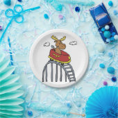 Elche auf Roller-Untersetzer| Hintergrundfarbe Pappteller (Party)