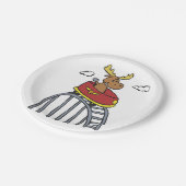 Elche auf Roller-Untersetzer| Hintergrundfarbe Pappteller (Schrägansicht)