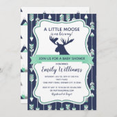 Elche Babydusche Einladung für Jungen (Vorne/Hinten)