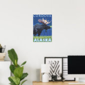 Elche bei Nacht - Cordoba, Alaska Poster (Heimbüro)