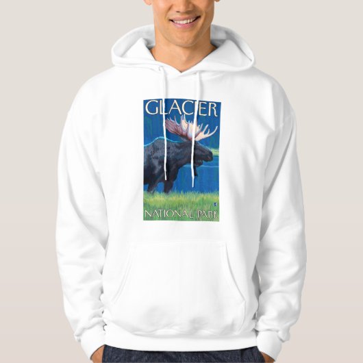 Elche bei Nacht - Glacier National Park, MT Hoodie (Vorderseite)