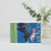 Elche bei Nacht - Glacier National Park, MT Postkarte (Stehend Vorderseite)