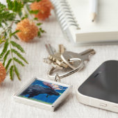 Elche bei Nacht - West Gelbstein, Montana Schlüsselanhänger (Seite)