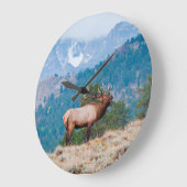 Elche (Cervus Elephus) Stier Bugling Große Wanduhr (Winkel)
