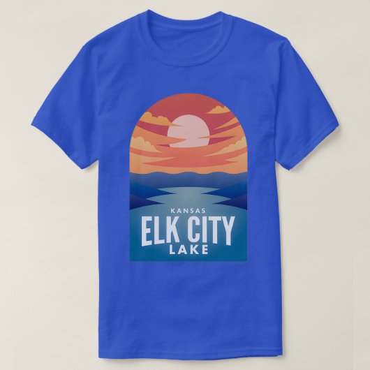 Elche City Lake KS Retro Sunset T-Shirt (Design vorne)