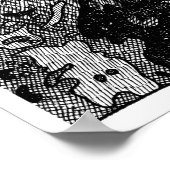 Elche, die in Schwarz und Weiß Gezeichnet wird Poster (Ecke)