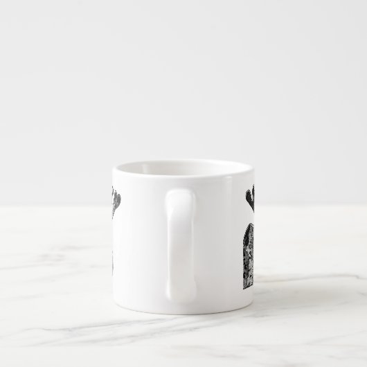 Elche, die in Schwarzweiss zeichnen Espressotasse (Rückseite)