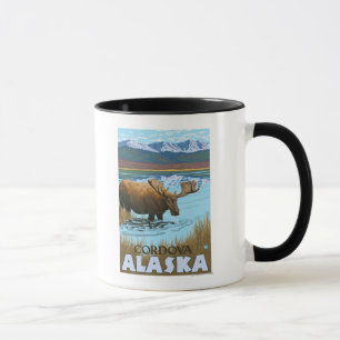 Elche, die in See - Cordova, Alaska trinken Tasse
