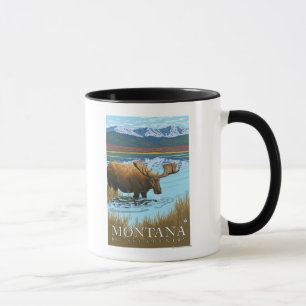 Elche, die in See - Montana trinken Tasse