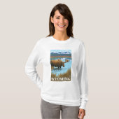 Elche, die in See - Wyoming trinken T-Shirt (Vorne ganz)