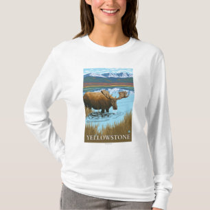 Elche, die in See - Yellowstone Staatsangehöriger T-Shirt