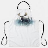 Elche Doppelbelastung vor einem Wald Schürze (Vorderseite)