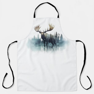 Elche Doppelbelastung vor einem Wald Schürze