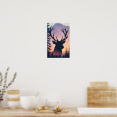 Elche Doppelexposition Tierart Wildnis wild Poster (Küche)