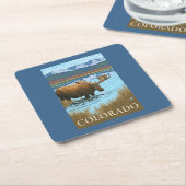 Elche DrinkingColorado Rechteckiger Pappuntersetzer (angewinkelt)