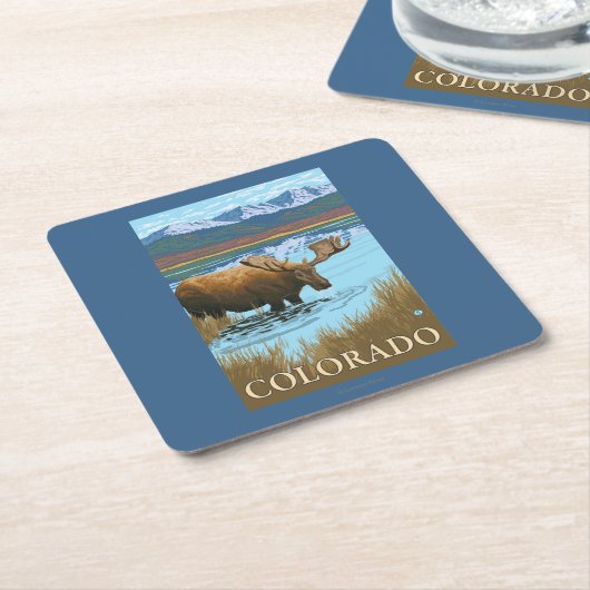 Elche DrinkingColorado Rechteckiger Pappuntersetzer (angewinkelt)