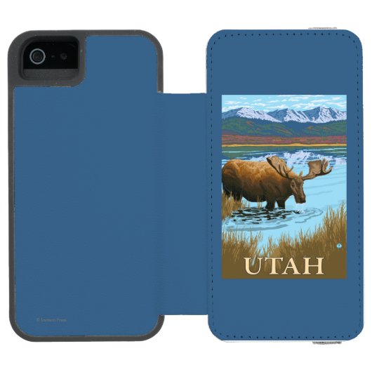 Elche DrinkingUtah Incipio iPhone Geldbeutel-Hülle (Folio Geöffnet)