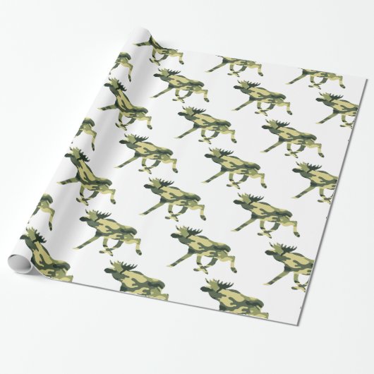 Elche/Elche Woodland Camouflage / Camouflage Geschenkpapier (Ungerollt)