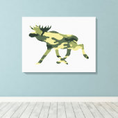 Elche/Elche Woodland Camouflage / Camouflage Leinwanddruck (Insitu (Holzboden))