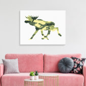 Elche/Elche Woodland Camouflage / Camouflage Leinwanddruck (Insitu (Wohnzimmer))