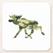 Elche/Elche Woodland Camouflage / Camouflage Rechteckiger Pappuntersetzer (Vorderseite)