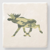 Elche/Elche Woodland Camouflage / Camouflage Steinuntersetzer (Vorderseite)