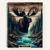 Elche erscheint bei Morgengrauen am Fluss Notizblock (Vorderseite)