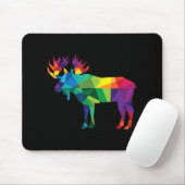 Elche farbenfrohe Low Poly Art Jäger zum Thema Jag Mousepad (Mit Mouse)
