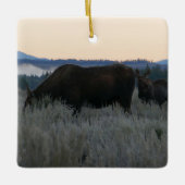 Elche Grazing at Sunrise at Grand Teton Keramikornament (Vorderseite)