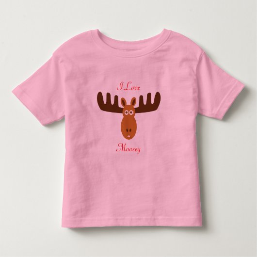 Elche Head_I Liebe Moosey Kleinkind T-shirt (Vorderseite)