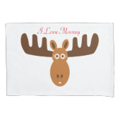 Elche Head_I Liebe Moosey_whimsical u. humorous2 Kissenbezug (Vorderseite)