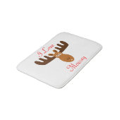 Elche Head_I Liebe Moosey_whimsical u. humorvolles Badematte (Schrägansicht)