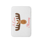 Elche Head_I Liebe Moosey_whimsical u. humorvolles Badematte (Vorderseite Vertikal)