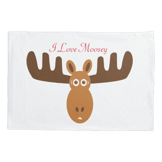 Elche Head_I Liebe Moosey_whimsical u. humorvolles Kissenbezug (Rückseite)