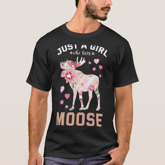 Elche Hirsche Blume Blumentierfächer T-Shirt (Vorderseite)