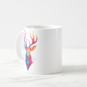 Elche, Hirsche, bunte Kunst Kaffeetasse (Vorderseite Links)