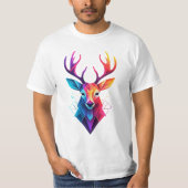 Elche, Hirsche, bunte Kunst T-Shirt (Vorderseite)