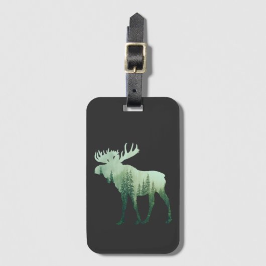 Elche Hirsche und Wald Natur Gepäckanhänger (Vorderseite Vertikal)