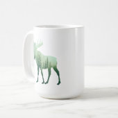 Elche Hirsche und Wald Natur Kaffeetasse (Vorderseite Links)
