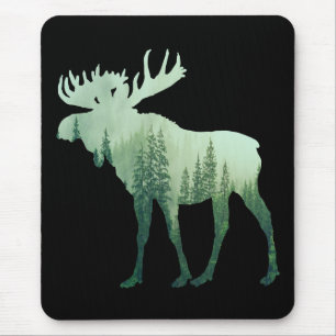 Elche Hirsche und Wald Natur Mousepad